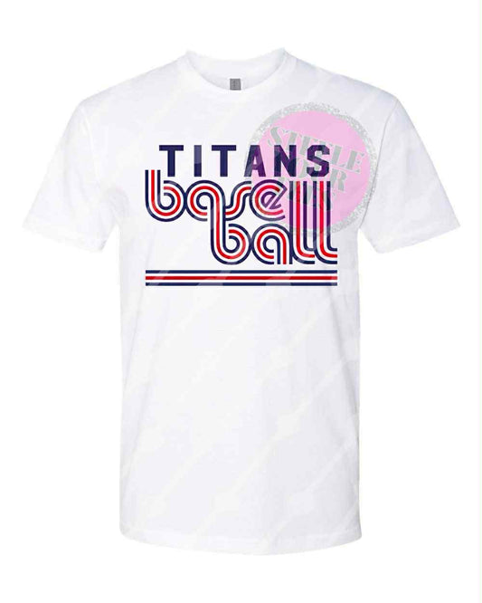 Titans Baseball -retro lettering- All Sizes Tee