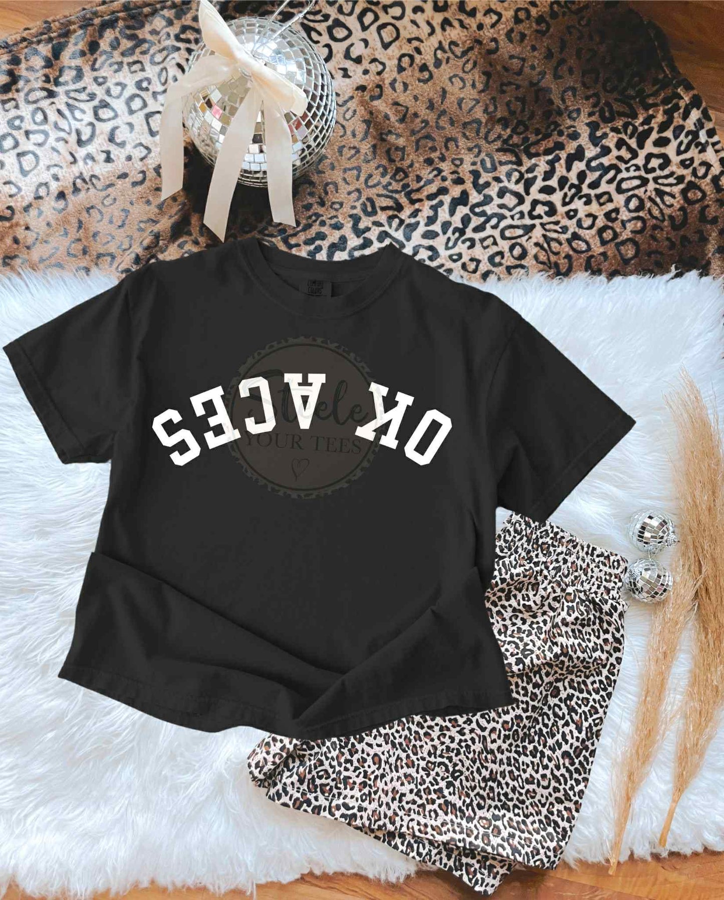 OK ACES (white text - upside down) All Sizes Tee