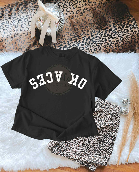 OK ACES (white text - upside down) All Sizes Tee