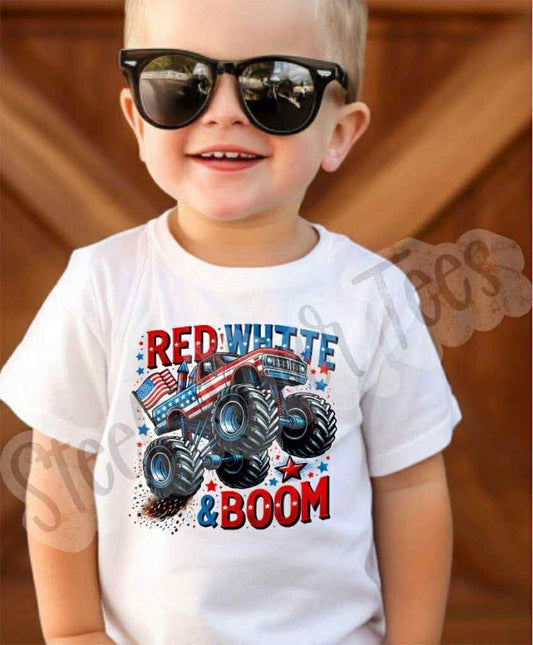 Red White and Boom Toddler and Youth Tee