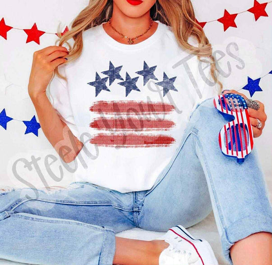 Brushstroke American Flag
