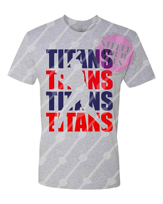 Titans Baseball -player silhouetted- All Sizes Tee