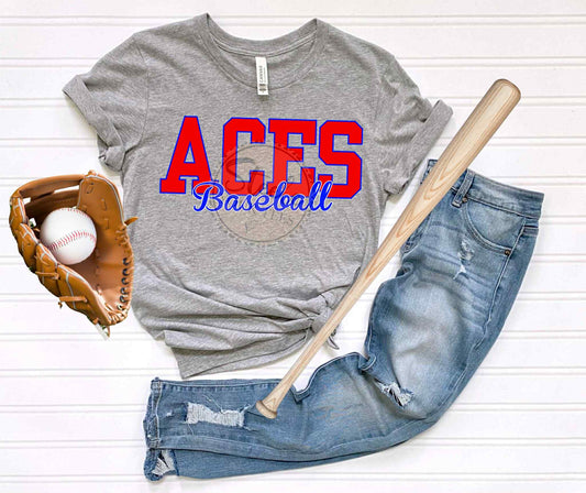 ACES Baseball (letterhead style) All Sizes Tee
