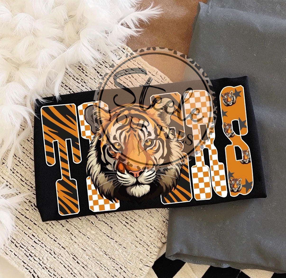 Tigers Leopard Checkerboard (Short Sleeve, Long Sleeve, Crewneck, Hoodie)