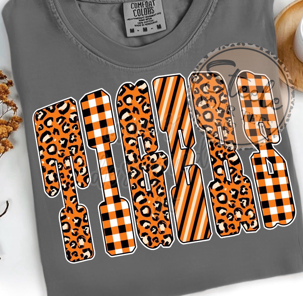 Tigers Trendy Doodle Mascot (Short Sleeve, Long Sleeve, Crewneck, Hoodie)